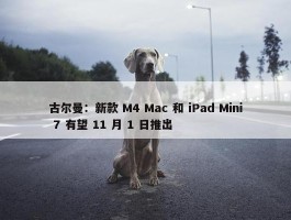 古尔曼：新款 M4 Mac 和 iPad Mini 7 有望 11 月 1 日推出