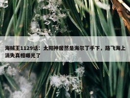 海贼王1129话：太阳神居然是海尔丁手下，路飞海上消失真相曝光了