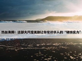 热血沸腾！这部大尺度美剧让你见识华人的“硬核实力”