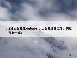 小S说大女儿像Melody ，二女儿像林志玲，网友：那老三呢？