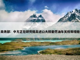 商务部：中方正在研究提高进口大排量燃油车关税等措施