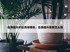 自我提升的任务有哪些，自我提升需要怎么做