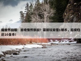 魔兽怀旧服：游戏情怀依旧？萌新玩家借1银币，后续归还10金币！