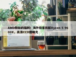 AMD粉丝的福利！海外极客拆解Ryzen 5 9600X，高清CCD图曝光