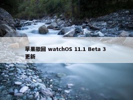 苹果撤回 watchOS 11.1 Beta 3 更新