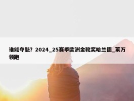 谁能夺魁？2024_25赛季欧洲金靴奖哈兰德_莱万领跑