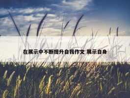 在展示中不断提升自我作文 展示自身