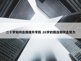 二十岁如何自我提升学历 20岁的我该如何去努力