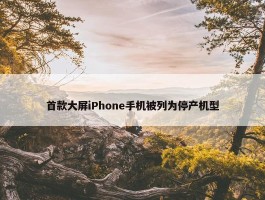 首款大屏iPhone手机被列为停产机型