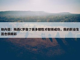 斯内德：梅西C罗做了很多牺牲才取得成功，我的职业生涯也很精彩