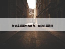 智能家居漏水怎么办，智能家居故障