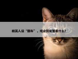 精英人设“翻车”，观众到底要看什么？