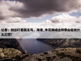 记者：别总盯着国足骂，海港_申花踢成这样泰山能有什么幻想？