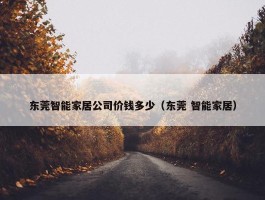 东莞智能家居公司价钱多少（东莞 智能家居）