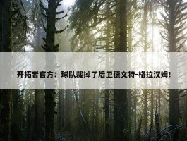 开拓者官方：球队裁掉了后卫德文特-格拉汉姆！