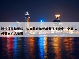 独行侠伤情更新：埃克萨姆接受手术预计缺席三个月 未开赛已六人受伤