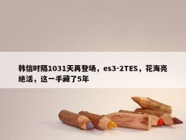 韩信时隔1031天再登场，es3-2TES，花海亮绝活，这一手藏了5年