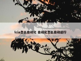 lcia怎么自动化 自动化怎么自动运行