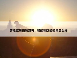 智能家居锁防盗吗，智能锁防盗效果怎么样