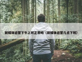 新媒体运营下午上班正常吗（新媒体运营几点下班）