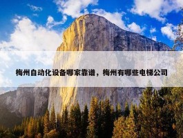 梅州自动化设备哪家靠谱，梅州有哪些电梯公司