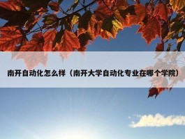 南开自动化怎么样（南开大学自动化专业在哪个学院）