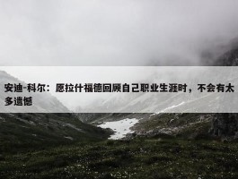 安迪-科尔：愿拉什福德回顾自己职业生涯时，不会有太多遗憾