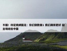 不服！印尼挑衅国足：你们倒数第1 我们踢得更好 回主场收拾中国