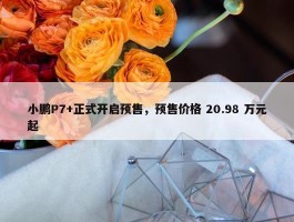 小鹏P7+正式开启预售，预售价格 20.98 万元起