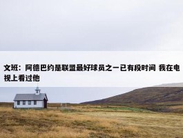 文班：阿德巴约是联盟最好球员之一已有段时间 我在电视上看过他