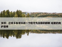 多特：已将卡鲁索拉进一个防守为主题的群聊 哈滕的掩护很棒