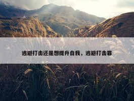 逃避打击还是想提升自我，逃避打击罪