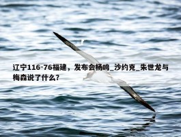 辽宁116-76福建，发布会杨鸣_沙约克_朱世龙与梅森说了什么？