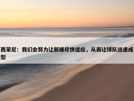 西蒙尼：我们会努力让新援尽快适应，从而让球队迅速成型