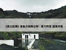 《真三起源》角色介绍再公布：吴下阿蒙 超美月英