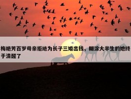 梅艳芳百岁母亲拒绝为长子三婚出钱，糊涂大半生的她终于清醒了