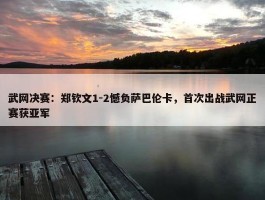 武网决赛：郑钦文1-2憾负萨巴伦卡，首次出战武网正赛获亚军