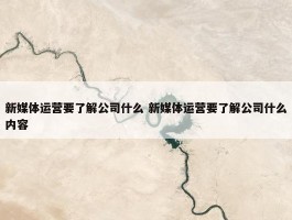 新媒体运营要了解公司什么 新媒体运营要了解公司什么内容