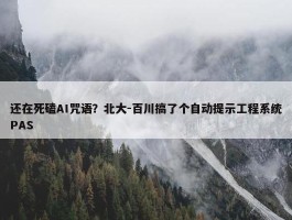 还在死磕AI咒语？北大-百川搞了个自动提示工程系统PAS