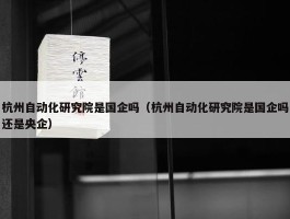 杭州自动化研究院是国企吗（杭州自动化研究院是国企吗还是央企）