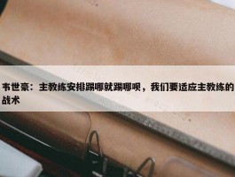 韦世豪：主教练安排踢哪就踢哪呗，我们要适应主教练的战术