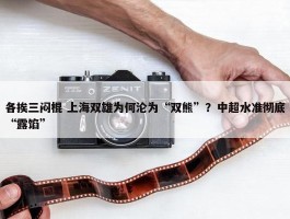 各挨三闷棍 上海双雄为何沦为“双熊”？中超水准彻底“露馅”