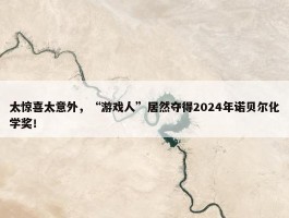 太惊喜太意外，“游戏人”居然夺得2024年诺贝尔化学奖！