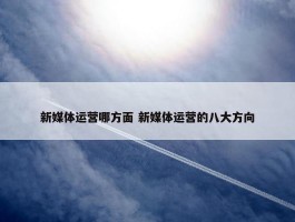 新媒体运营哪方面 新媒体运营的八大方向