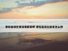 非标自动化有没有前景啊 非标自动化前景怎么样