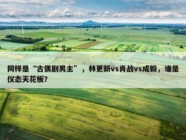 同样是“古偶剧男主”，林更新vs肖战vs成毅，谁是仪态天花板？