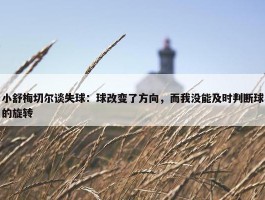 小舒梅切尔谈失球：球改变了方向，而我没能及时判断球的旋转