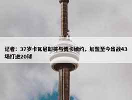 记者：37岁卡瓦尼即将与博卡续约，加盟至今出战43场打进20球