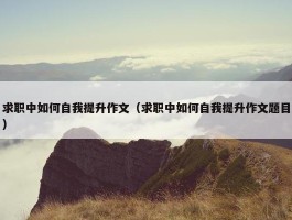 求职中如何自我提升作文（求职中如何自我提升作文题目）