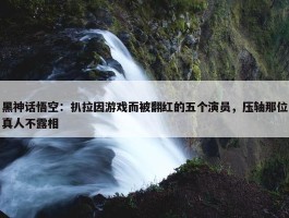 黑神话悟空：扒拉因游戏而被翻红的五个演员，压轴那位真人不露相